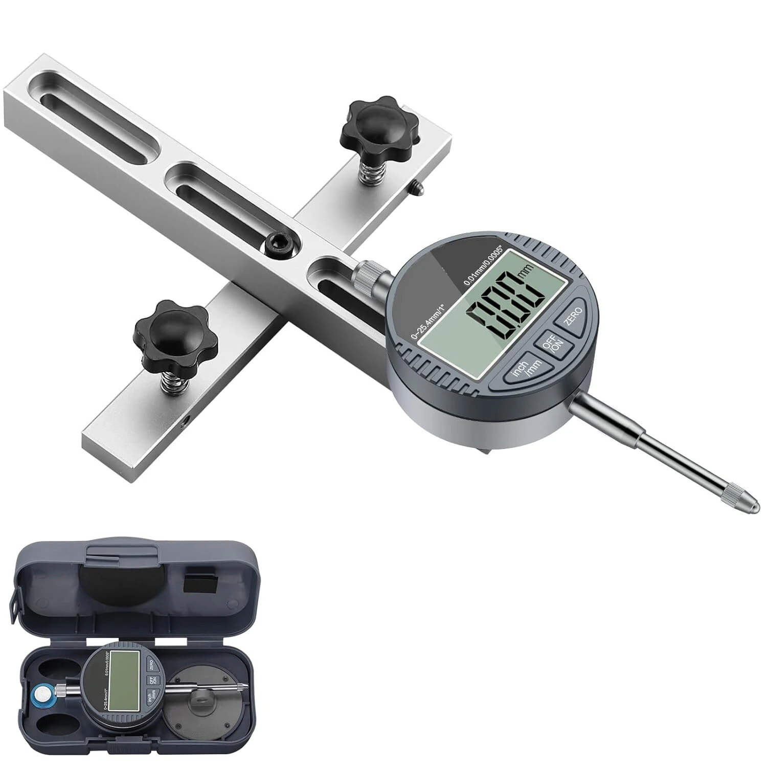 Digital Dial Indicator Table Saw Gauge | 0-1 Inch Range | For 3/4 Inch+ Slots