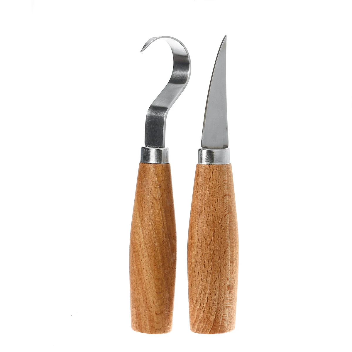 Stainless Steel Woodcarving Cutter Set - 2PCS Wood Handle Spoon Knife Tools