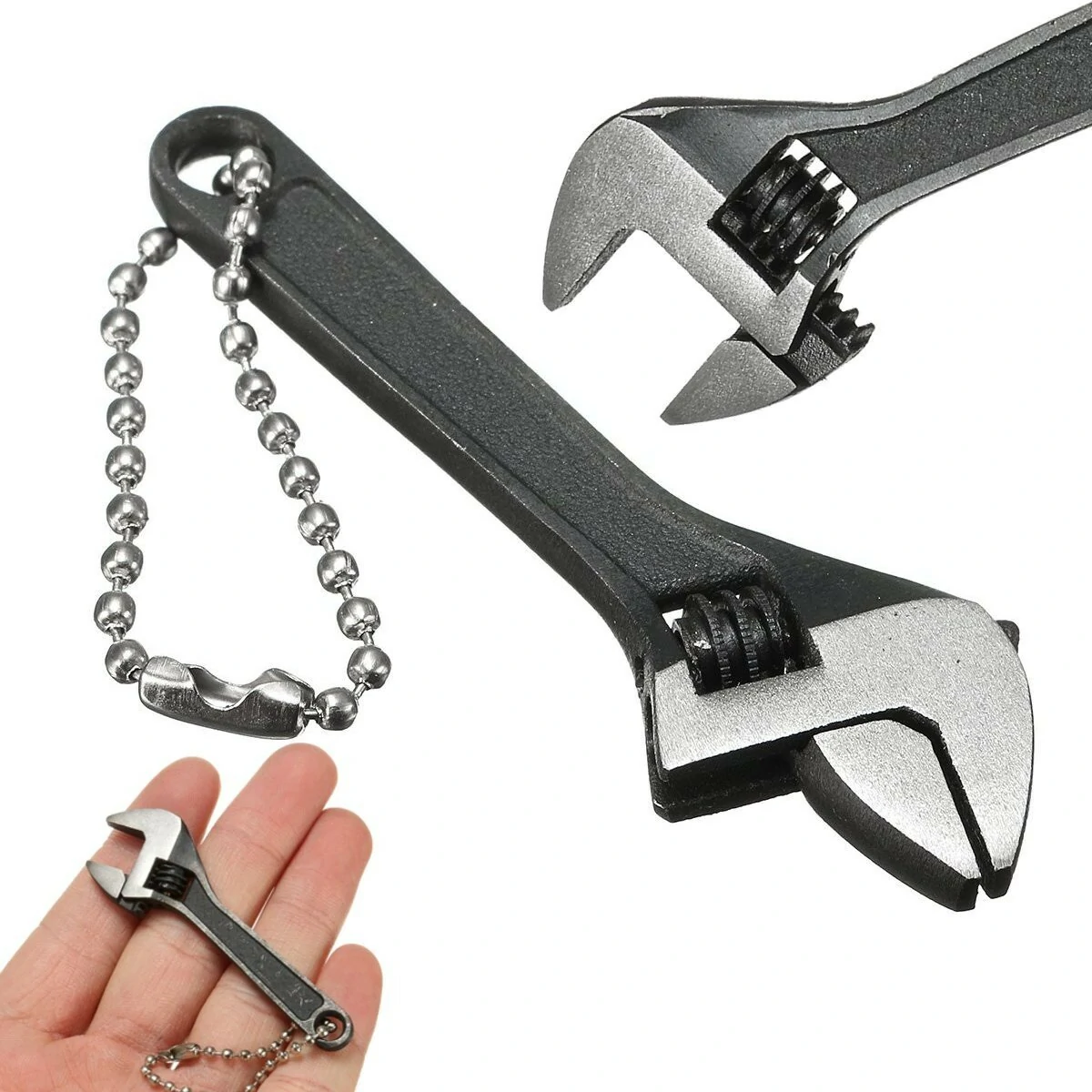 DANIU 66mm 2.6inch Mini Adjustable Wrench - 0-10mm Jaw - Metal Hand Tool
