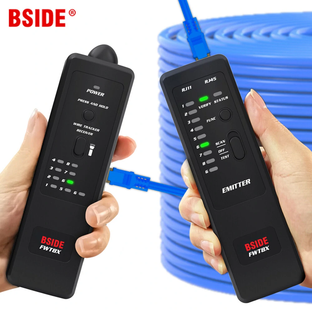 BSIDE FWT8X Network Cable Tracker - RJ11/RJ45 Ethernet Wire Tester & Finder