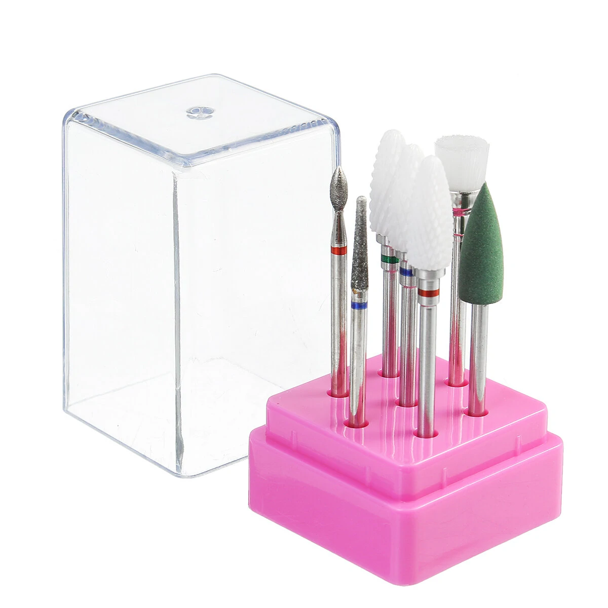 7Pcs Nail Art Drill Bits - Electric Manicure Tool with Polishing Grinding Heads