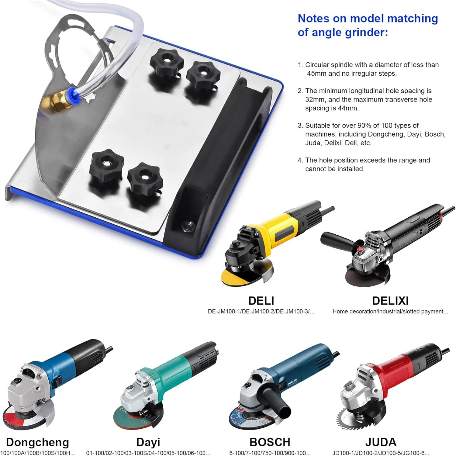 45 Degree Grinder Jig - Tile Chamfering Tool with Secure Clamping | Stainless Steel & ABS Construction for Ceramic Stone Cutting