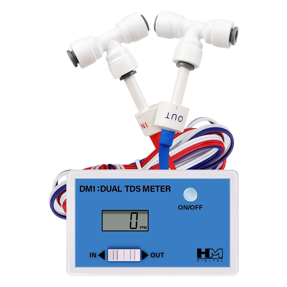 Dual Probe DM-1 TDS Meter | 0-9990PPM Water Tester for Aquarium & Tap Water