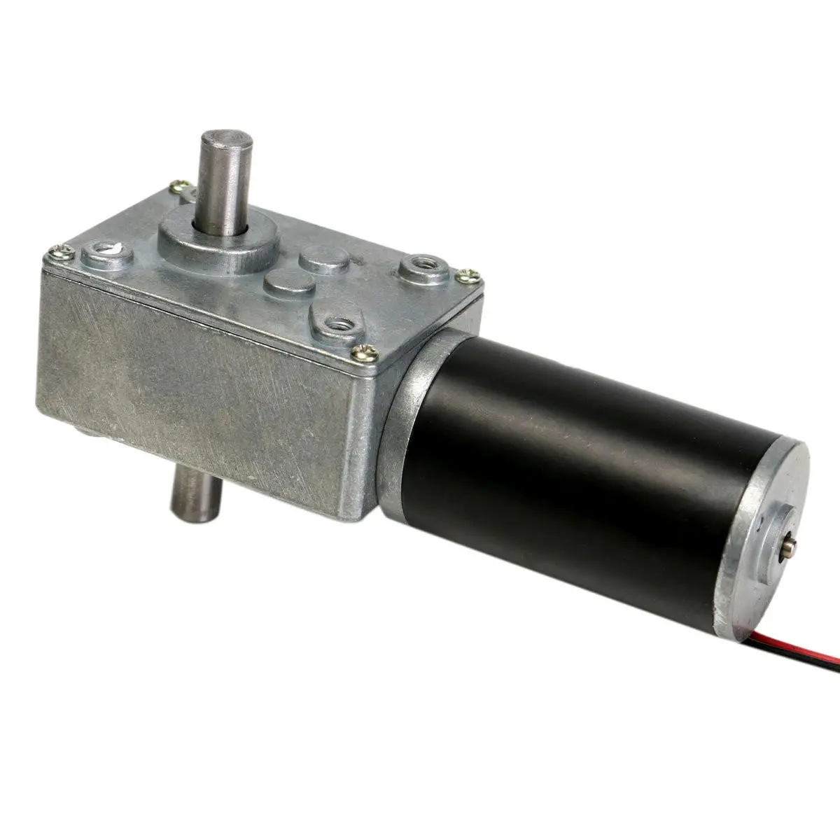 12V 160RPM Worm Gear Reduction Motor - Double Shaft DC Gearbox Motor