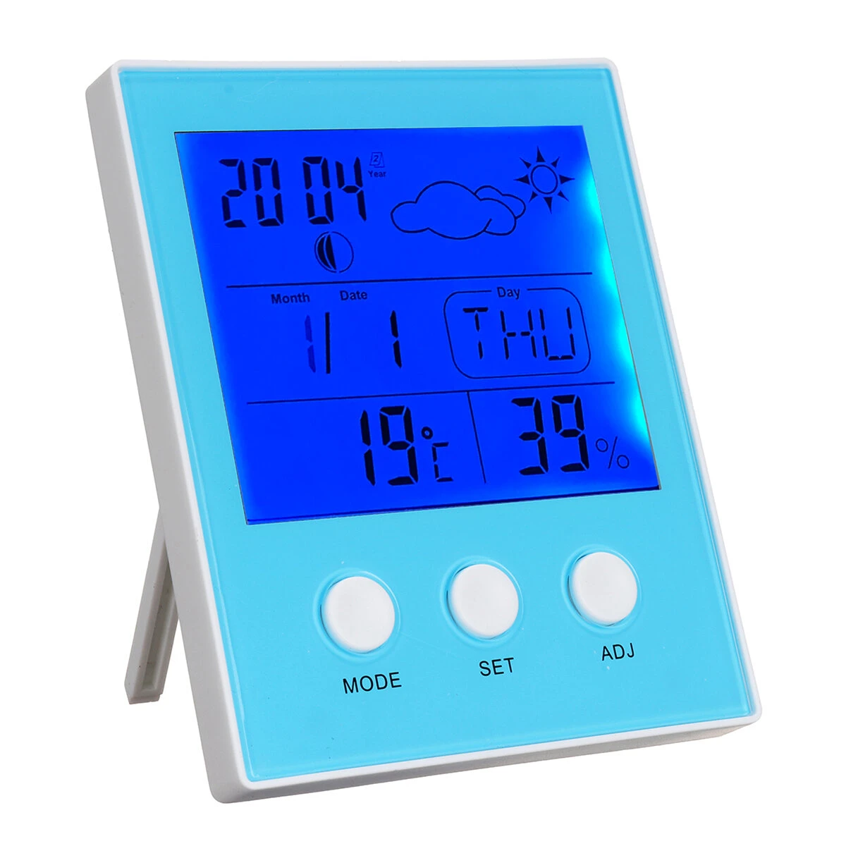 CH-904 Digital Thermometer Hygrometer - Indoor Temperature Humidity Tester with LED Backlight & Alarm Clock
