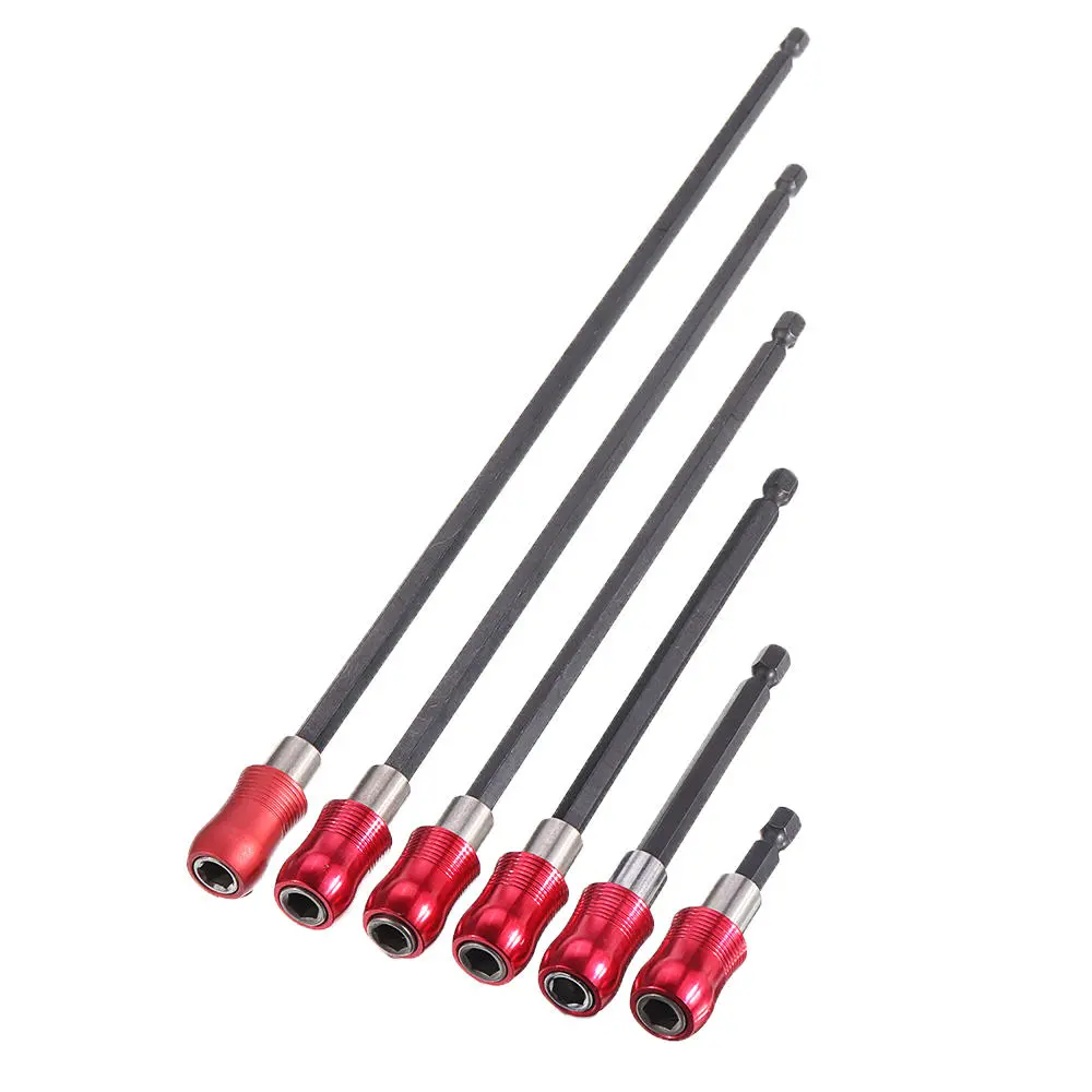 Drillpro 6pcs Quick Release Bit Holder - 1/4 Inch Hex Shank - 60-300mm Extension Bar