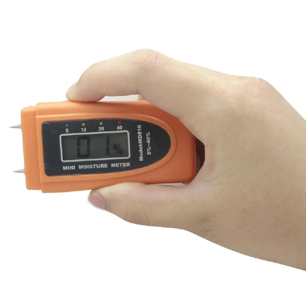 MD816 Mini Digital Wood Moisture Meter | 5-40% Range, 1% Resolution