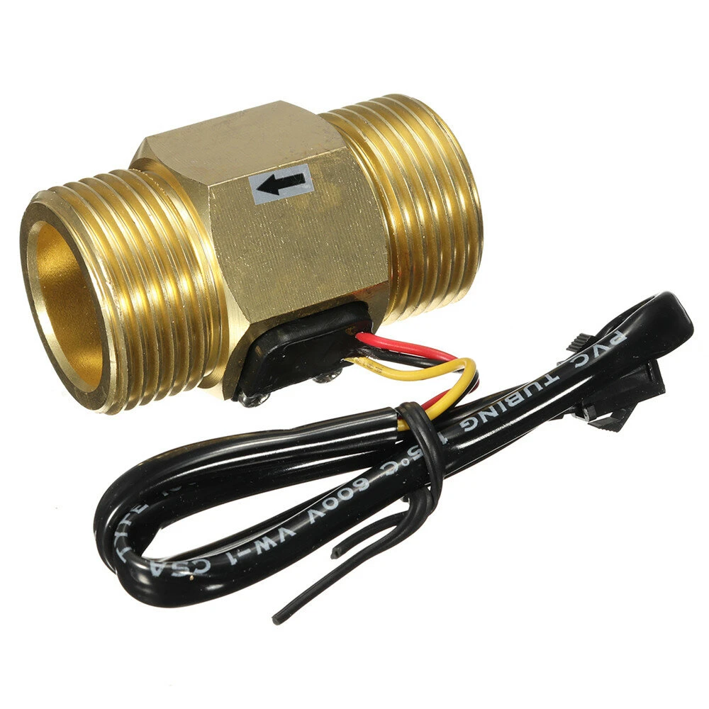 DN25 Copper Water Flow Sensor | 4-45L/min Pulse Output Flowmeter
