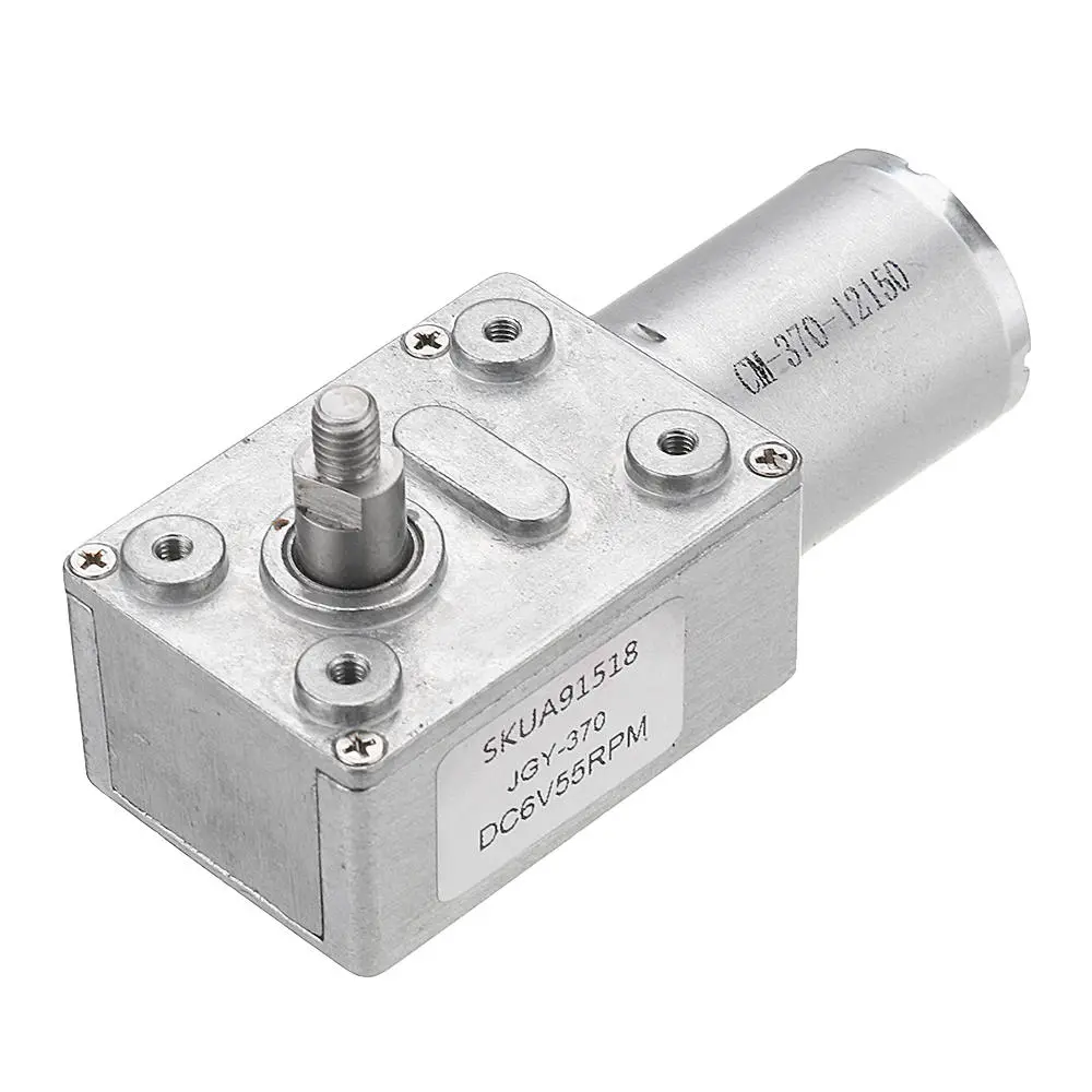 MACHIFIT JGY370 Worm Gear Motor - DC 6V 55RPM Reversible Self-Locking