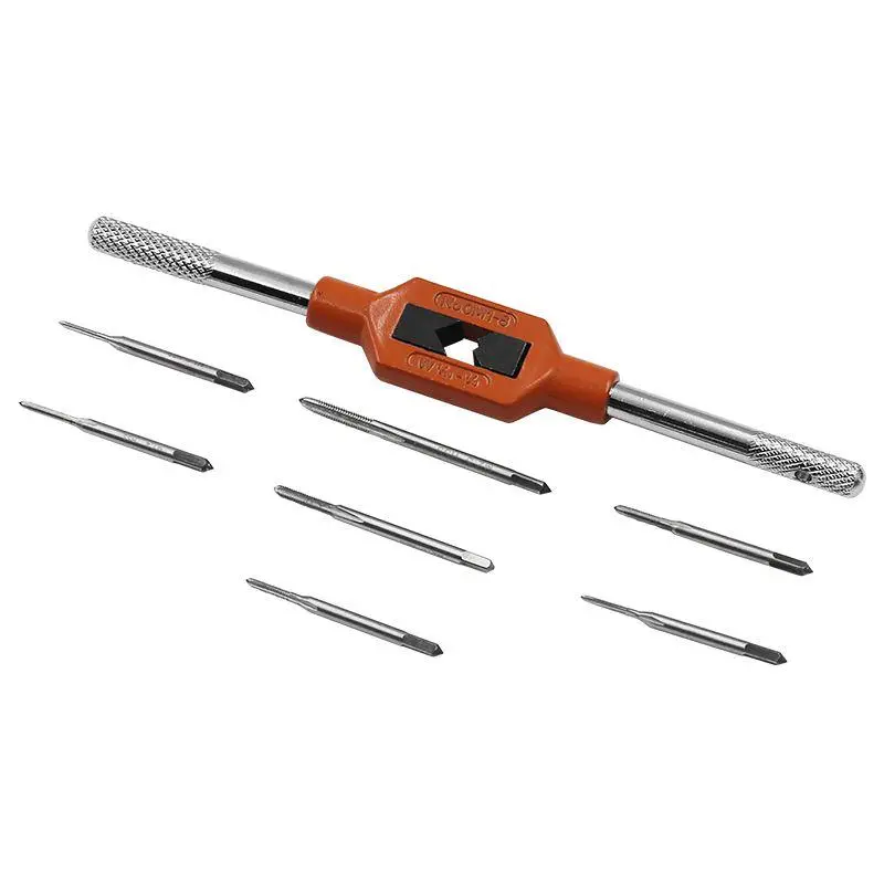 Drillpro M1-8 Adjustable Tap Spanner with 7pcs M1.1-M2.5 Mini Hand Tap Set