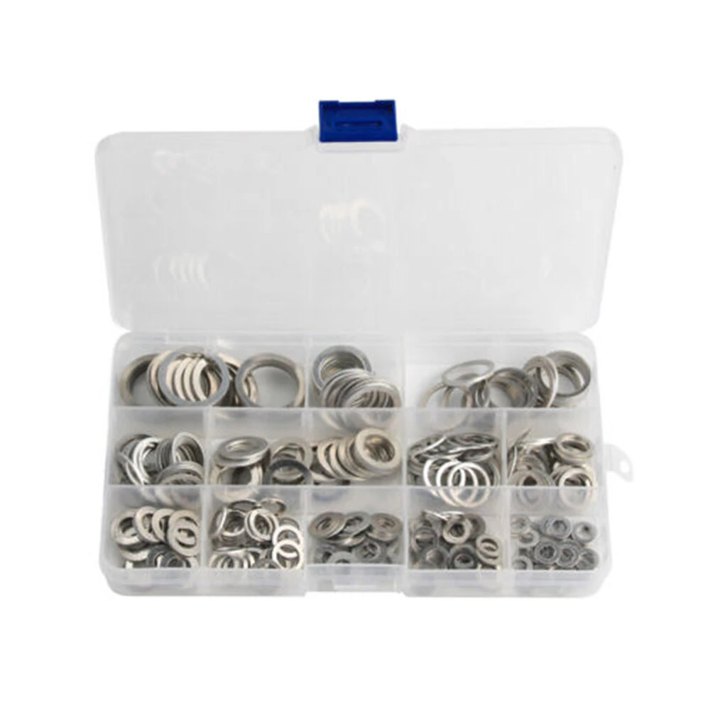 280-Piece Aluminum Flat Washer Gasket Set - M5 M6 M8 M10 M12 M14 M16 M20