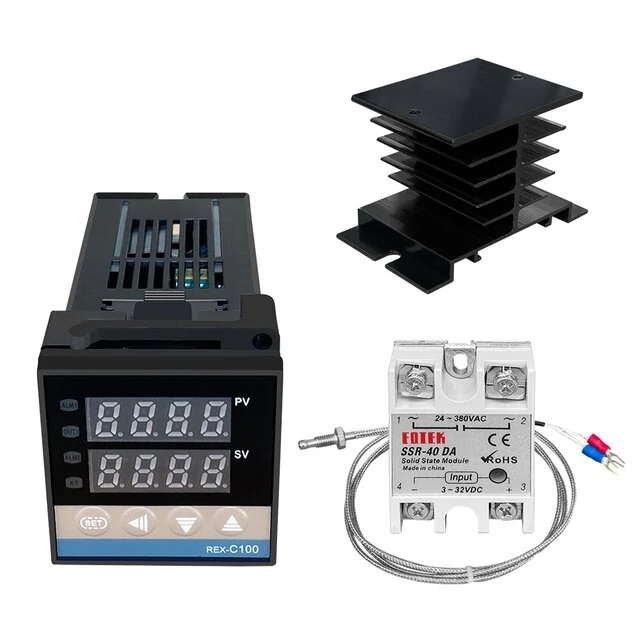 REX-C100 Digital PID Temperature Controller - SSR Output 40A - K Thermocouple Probe