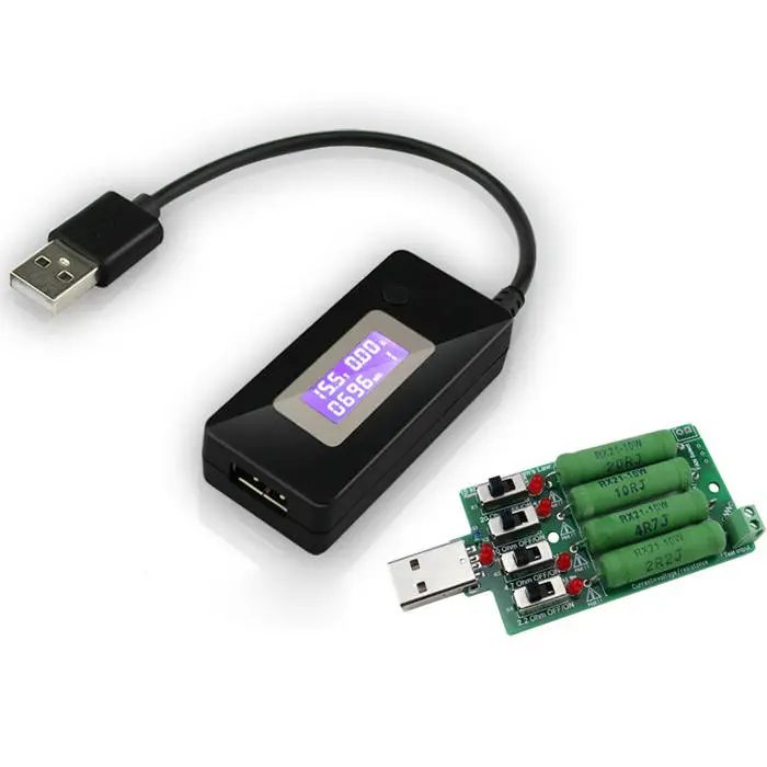 USB Tester - Voltage Current Meter & Capacity Monitor with QC2.0 Detector + Load Resistor