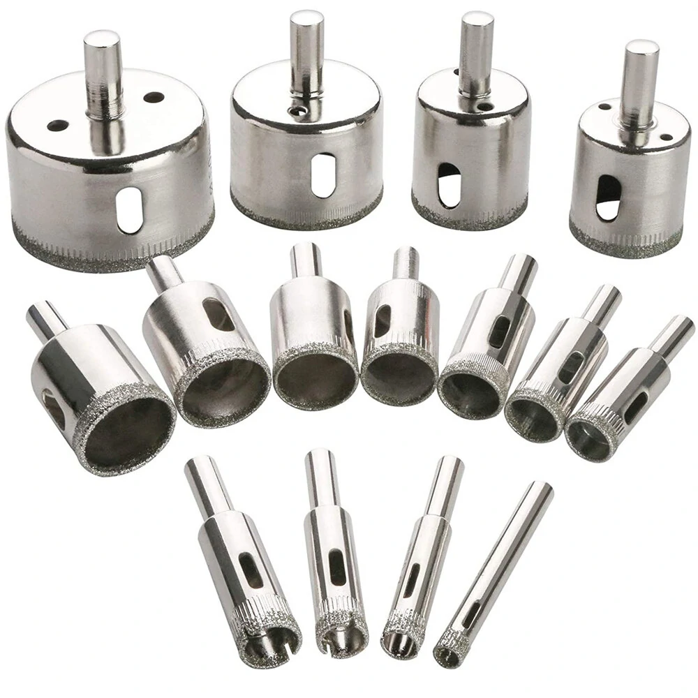 15PCS Diamond Drill Bit Set 15mm-50mm | For Glass, Ceramic Tile & Porcelain