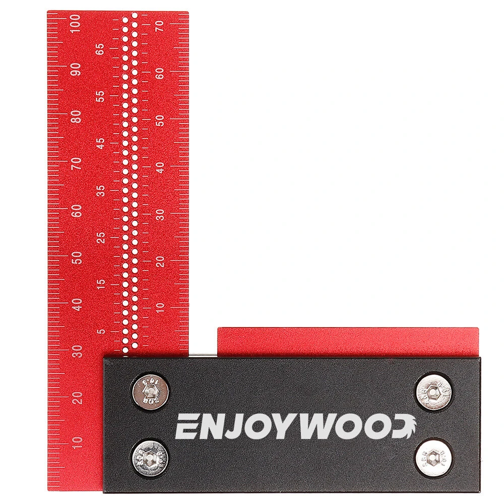 ENJOYWOOD 100mm Aluminum Alloy Woodworking Ruler | Precision Square Right Angle Ruler