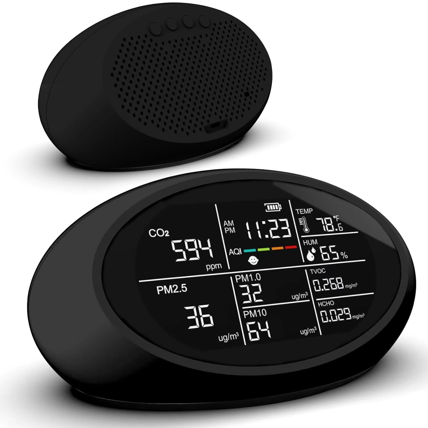 Atmotube Portable Air Quality Monitor - 10-in-1 Tester for CO2, PM2.5, TVOC, Temp & Humidity