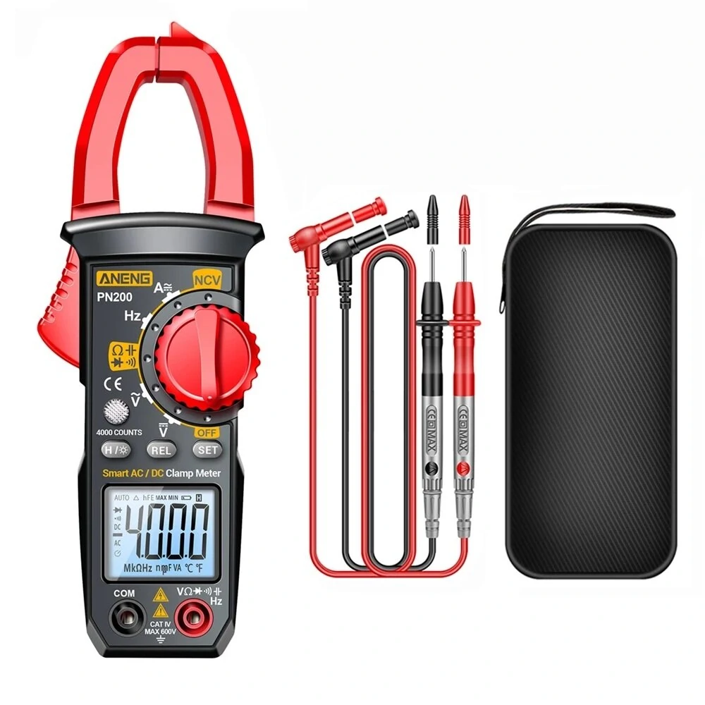 ANENG PN200 Digital Clamp Meter - 600A AC/DC Current, Voltage Tester, Capacitance NCV