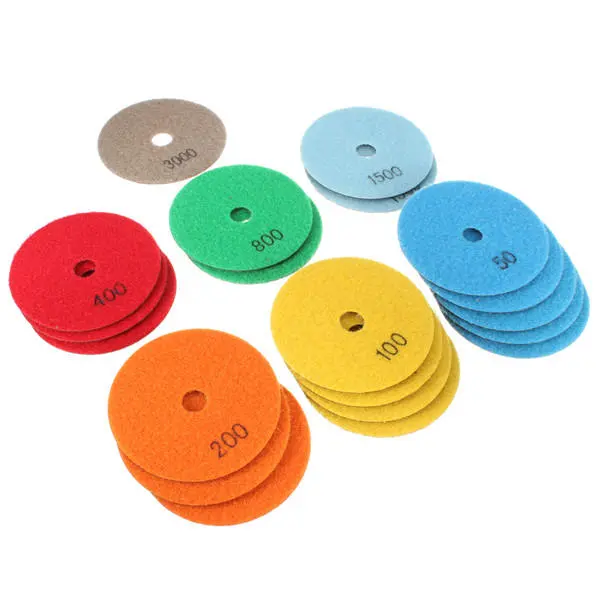 20pcs 4 Inch Diamond Polishing Pads | 50-3000 Grit for Granite Marble Concrete