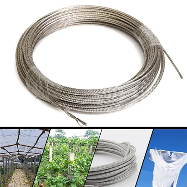 304 Stainless Steel 3mm Cable Wire Rope | 30M Length for Clothes Line | 3mm Diameter