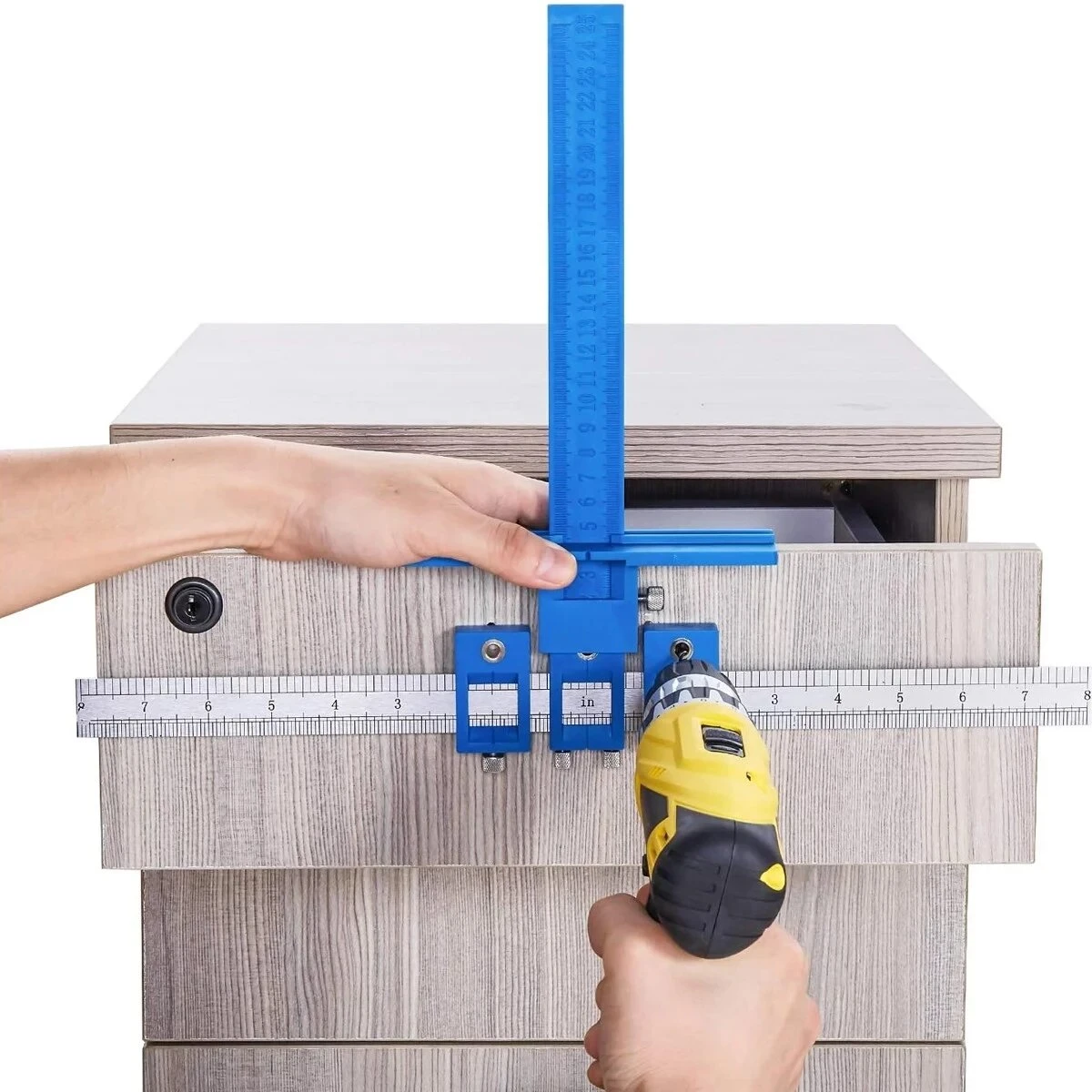 Multifunctional Adjustable Ruler 5MM Hole Ruler | For Handles & Knobs | Inch & Metric Units
