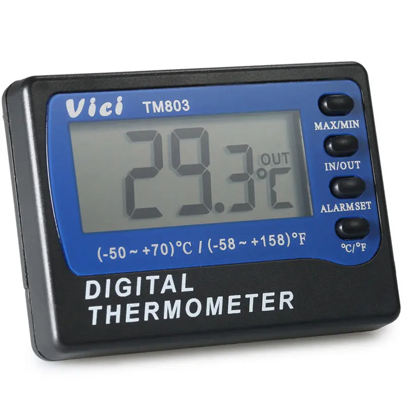 VICI TM803 Digital Fridge Freezer Thermometer - Large LCD Display | -50~70°C Alarm