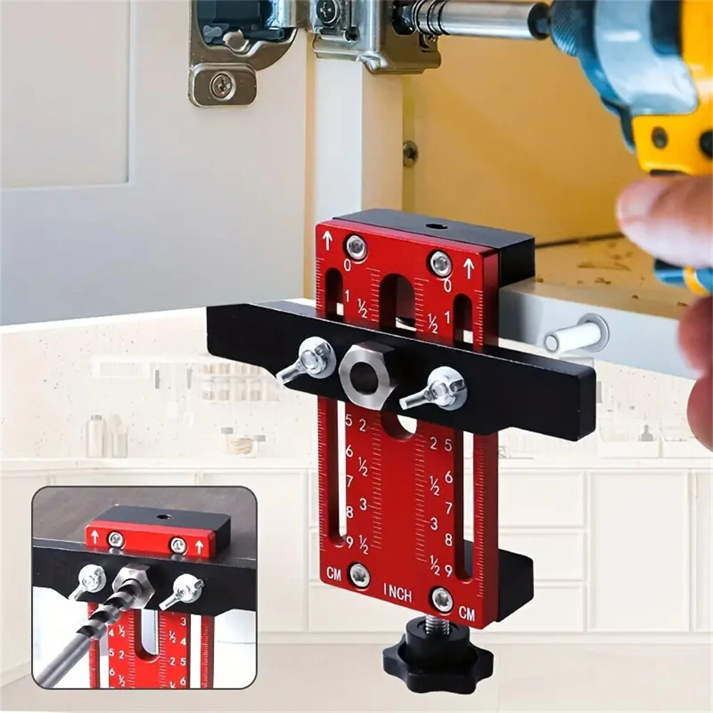 Adjustable Cabinet Door Clamp - One-Hand Operation 5-45mm | Includes 10mm Sleeve