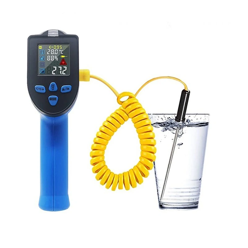 Dual Laser Infrared Thermometer - Non-Contact Digital with K-Type Probe | -50~500°C