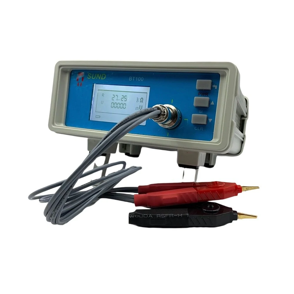 BT100 LCD Battery Tester - Voltage & Resistance Checker with External Trigger