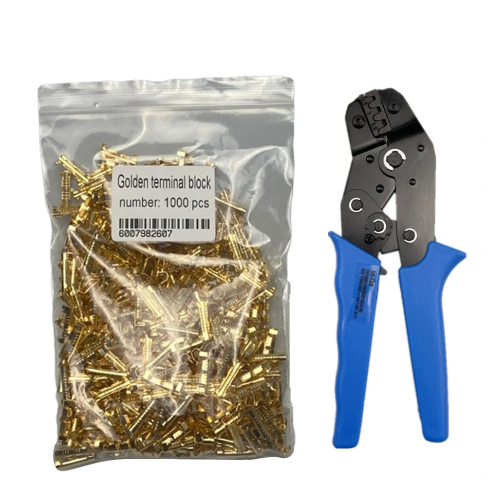 Gold 453 U-Shaped Cold Inserts - 1000PCS 0.3-1.5mm 2 Terminal Tab Connectors | Small Teeth Fascia