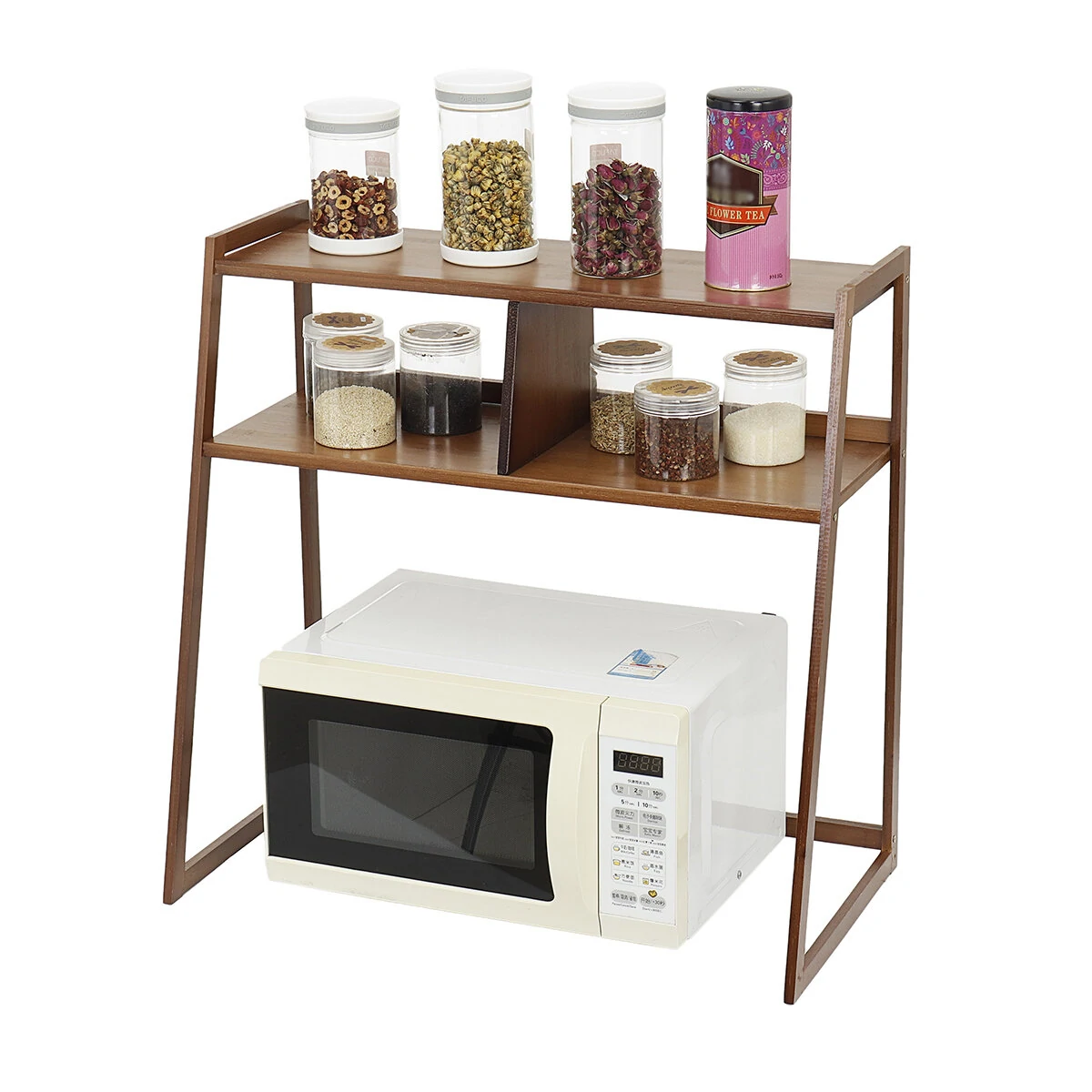 3-Tier Microwave Stand - Kitchen Storage Rack & Organizer Cabinet