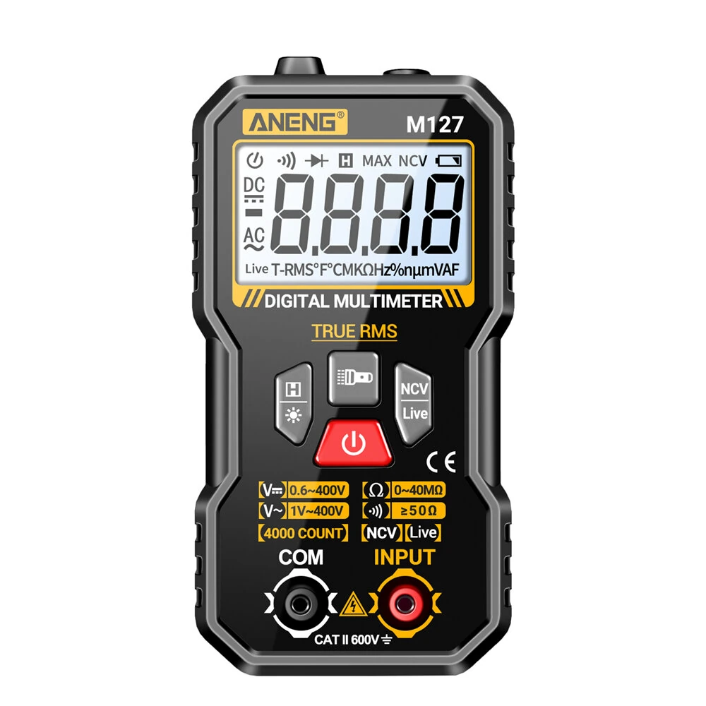 ANENG M127 Digital Multimeter | True RMS 4000 Counts | Auto-Ranging & Backlight