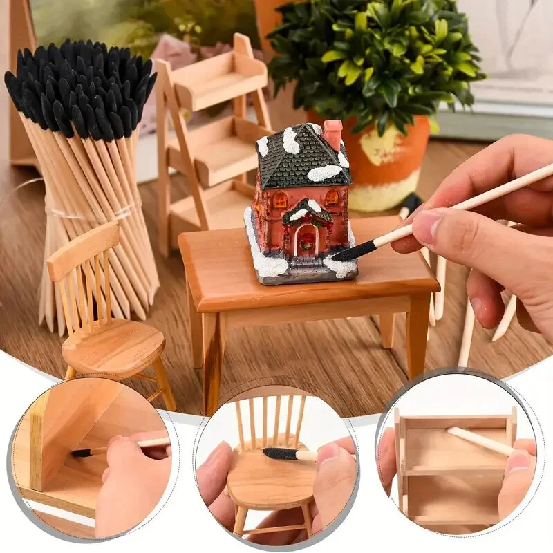 50/100PCS Dual-Purpose Sanding Sticks - Frosted Tips for Crafts & Model Making