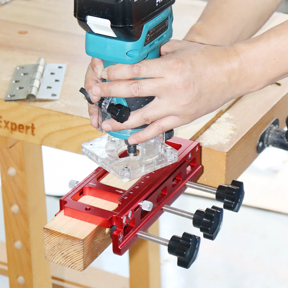 ENJOYWOOD Door Hinge Jig Template Kit - Adjustable Mortise Jig for Router