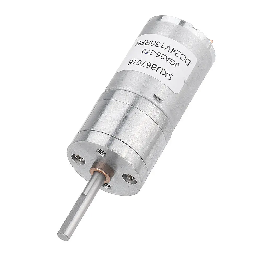 Machifit 24V DC Gear Motor | 25mm Extended Shaft | 25GA370 Micro Reduction Motor