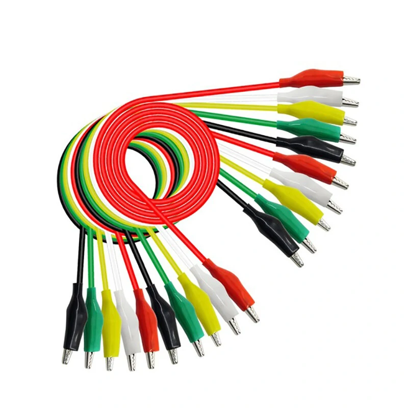 Cleqee P1025 Alligator Clips - 10pcs Double-Ended Test Leads for Electrical DIY