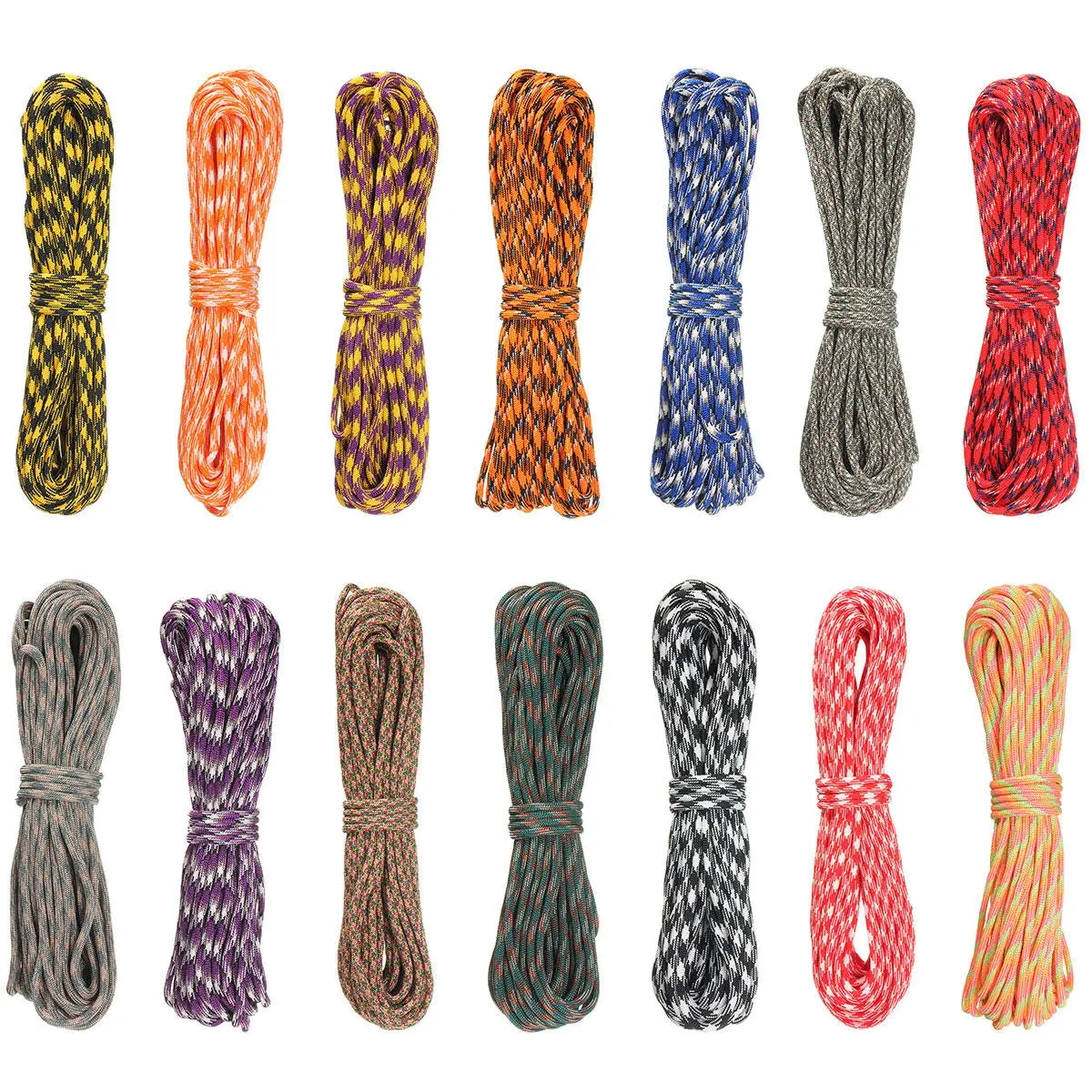 100ft 7-Strand Rainbow Paracord | Type III Parachute Cord for Camping & EDC