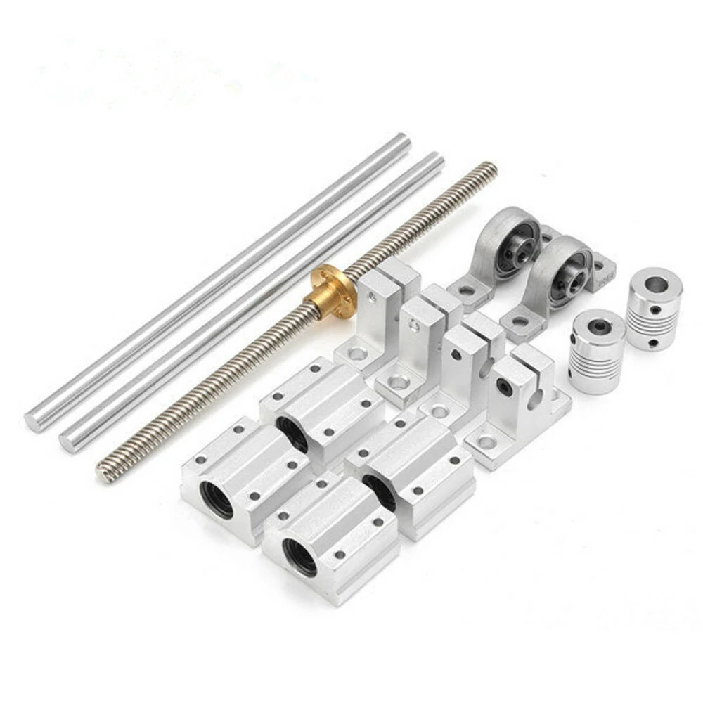 Machifit 400mm Linear Rail Shaft Support Set | 15pcs Guide Bearing Housings & Screws