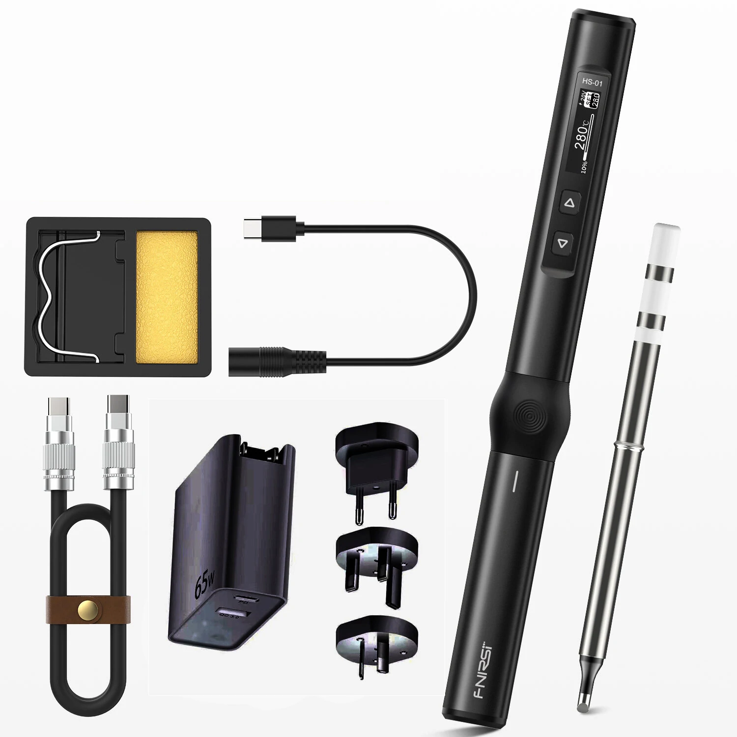 FNIRSI HS-01 Portable Soldering Iron Station Kit - Adjustable Temperature Welder