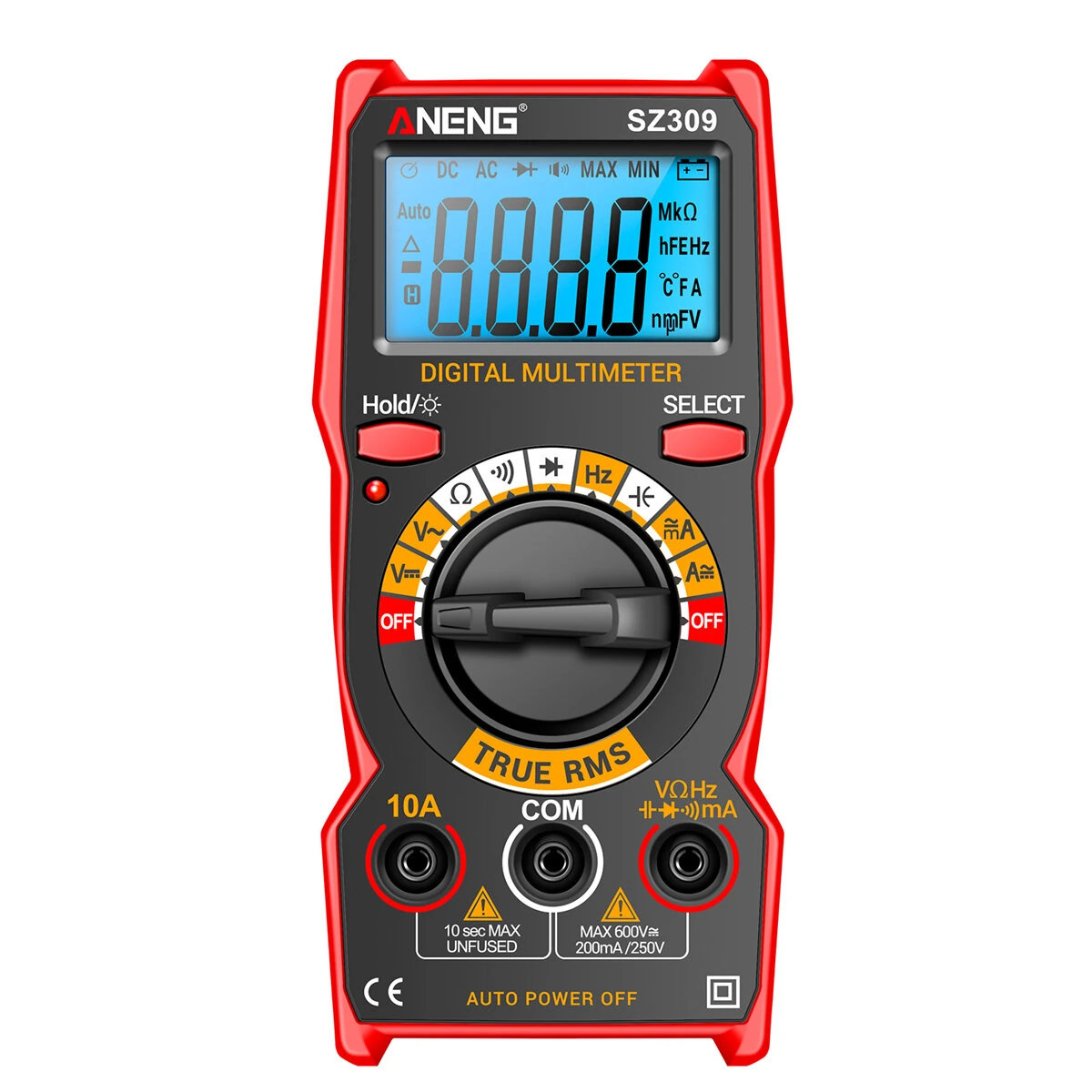 ANENG SZ309PRO Digital Multimeter - 600V 10A Tester | Capacitance & Frequency