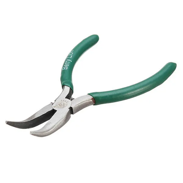 BERRYLION 5-Inch Curved Nose Pliers | Wire Stripper & Crimping Tool