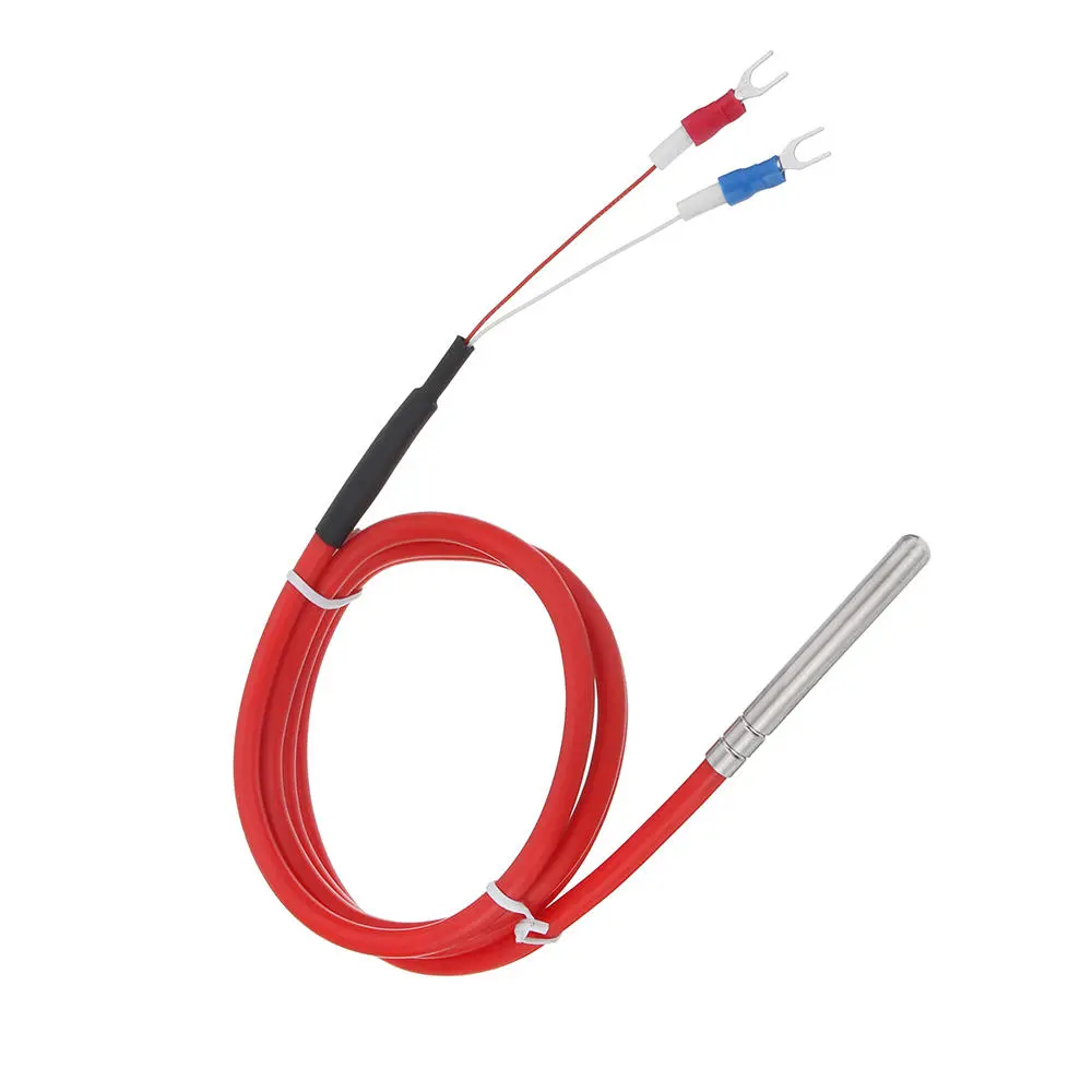 PT100 Temperature Sensor Probe -50~300°C | 2/3 Wire Type | 6x50mm with 1m Silicone Cable