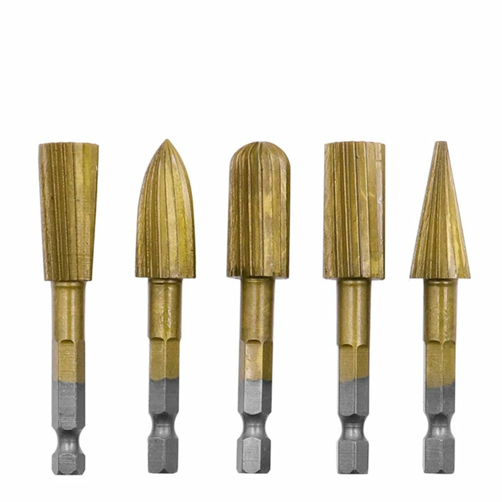 5pcs 6.3mm HSS Rotary File Set | Wood Carving & Peeling Grinding Heads