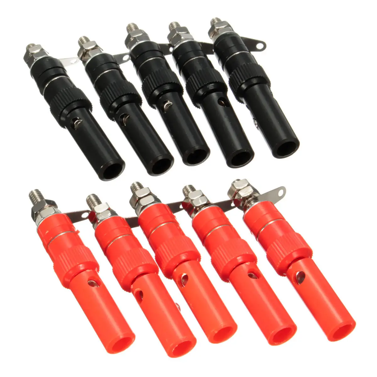 DANIU 50 Pairs 4mm Banana Plug Connectors - Red & Black for Instruments & Tools