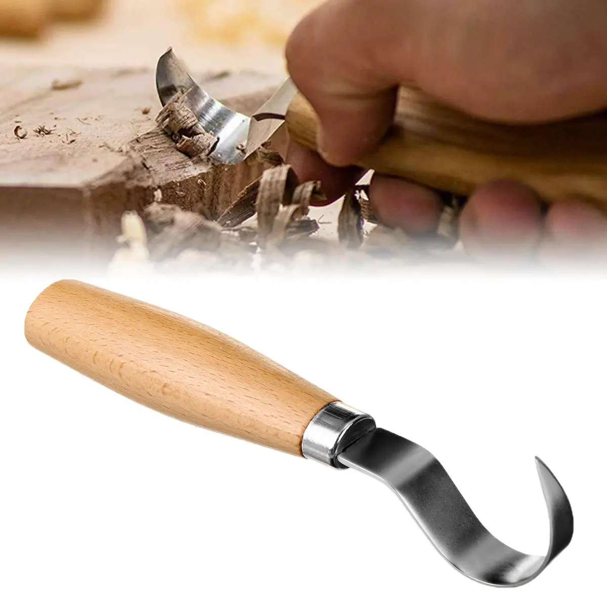 Wood Carving Hook Spoon Chisel - Sharp Edge Woodworking Cutter Tool