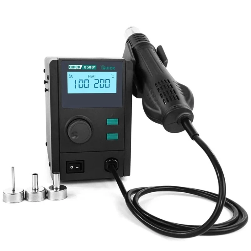 QUICK 858D+ 750W Soldering Station | Hot Air Gun BGA Rework | LED Display