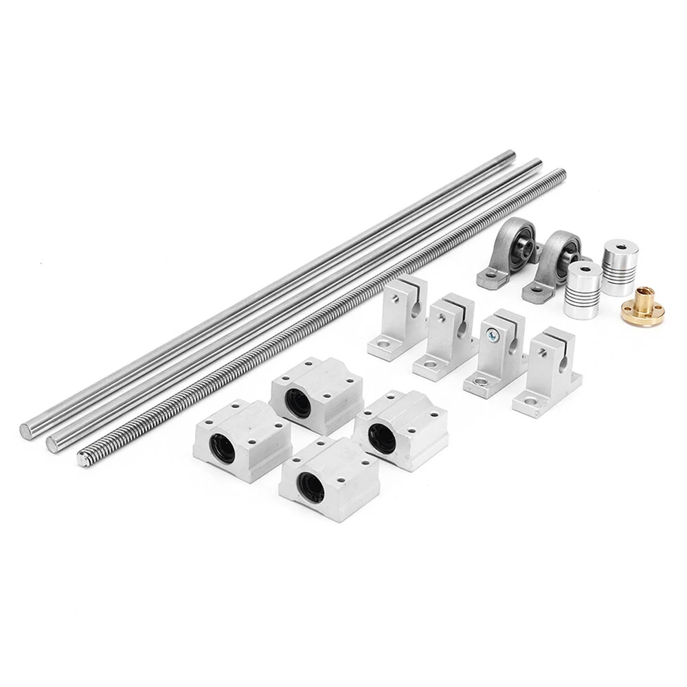 Machifit Linear Rail Shaft Support Set | 15Pcs 100-1000mm Guide Bearing Housings & Screws