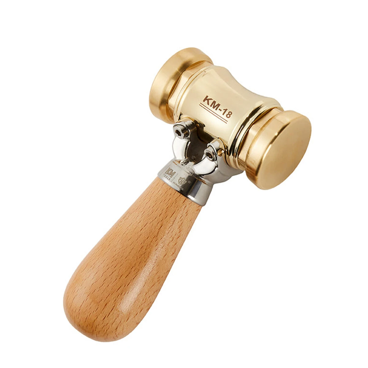 HONGDUI KM-18 Mallet Hammer | 22-Ounce Brass Head with Replaceable Nylon Inserts