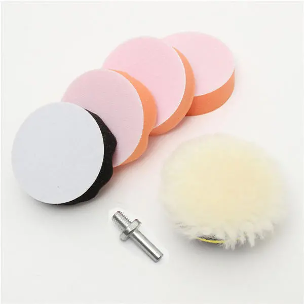 3 Inch 80mm Polishing Pad Kit - 7pcs with Drill Adapter for Car Polisher