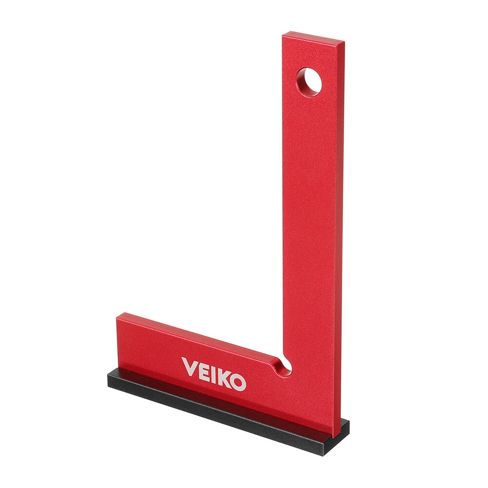VEIKO Aluminum Alloy Square Ruler - 150x100mm Right Angle Tool with Wide Base