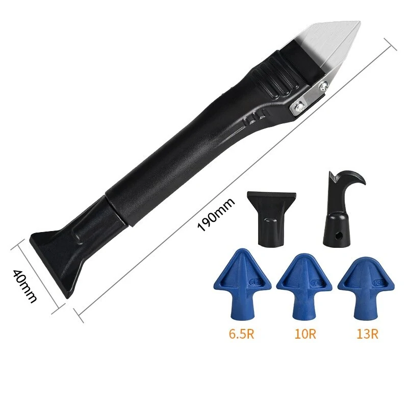 5-in-1 Silicone Caulk Tool Kit - Stainless Steel Scraper & Grout Finisher
